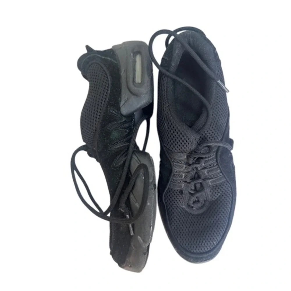 Bloch Split Sole Jazz Dance Sneakers Shoes Black Mesh‎ Laces Adult size 7.5